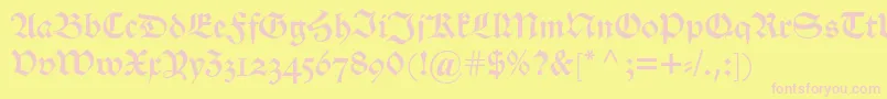 Alteschwabacherosf Font – Pink Fonts on Yellow Background