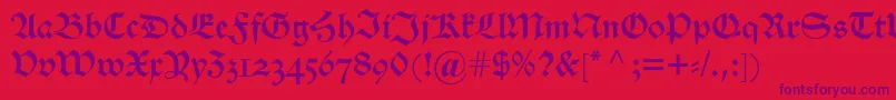 Alteschwabacherosf Font – Purple Fonts on Red Background