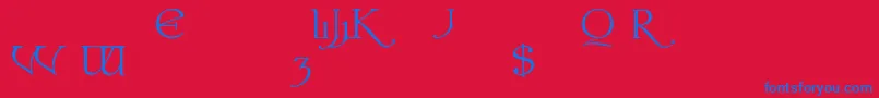 Colwella Font – Blue Fonts on Red Background