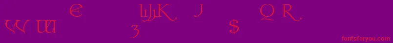 Colwella-Schriftart – Rote Schriften auf violettem Hintergrund