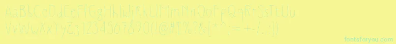 Slimamif Font – Green Fonts on Yellow Background