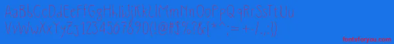 Slimamif Font – Red Fonts on Blue Background