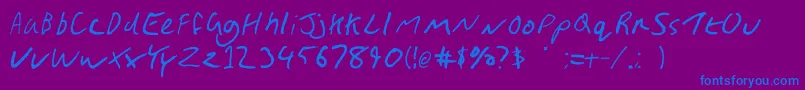 GimpScribble Font – Blue Fonts on Purple Background