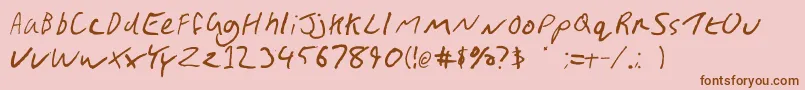 GimpScribble Font – Brown Fonts on Pink Background