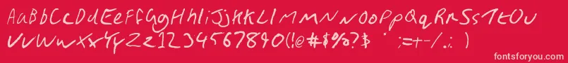 GimpScribble Font – Pink Fonts on Red Background