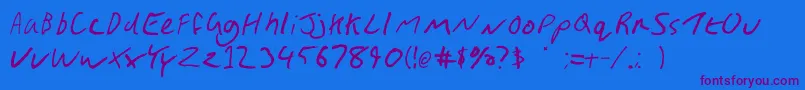 GimpScribble Font – Purple Fonts on Blue Background