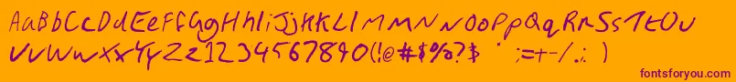 GimpScribble Font – Purple Fonts on Orange Background