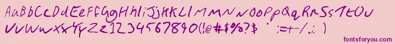 GimpScribble Font – Purple Fonts on Pink Background