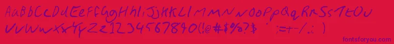 GimpScribble Font – Purple Fonts on Red Background