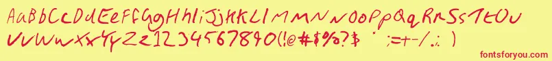 GimpScribble Font – Red Fonts on Yellow Background