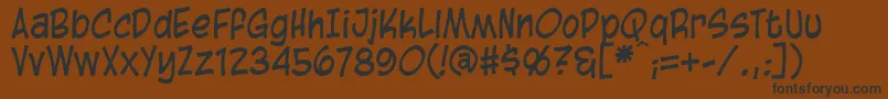 フォントBlambotCasual – 黒い文字が茶色の背景にあります