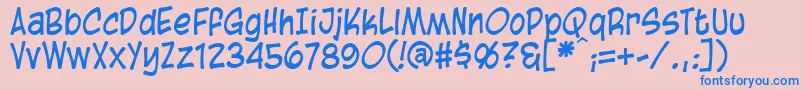 BlambotCasual-fontti – siniset fontit vaaleanpunaisella taustalla