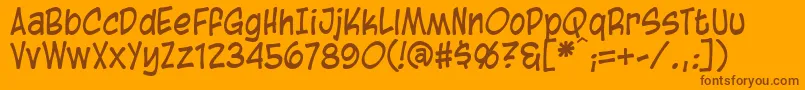 BlambotCasual Font – Brown Fonts on Orange Background