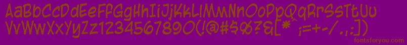 BlambotCasual Font – Brown Fonts on Purple Background