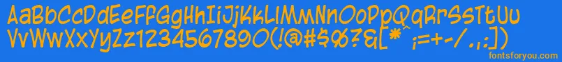 BlambotCasual-Schriftart – Orangefarbene Schriften auf blauem Hintergrund