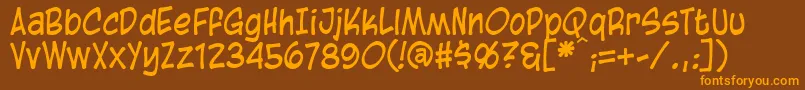 BlambotCasual Font – Orange Fonts on Brown Background