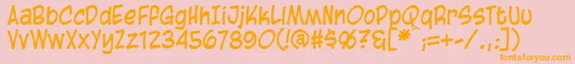 BlambotCasual Font – Orange Fonts on Pink Background