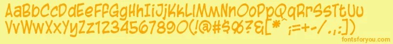 Więcej informacji o czcionce BlambotCasual Czcionka BlambotCasual – pomarańczowe czcionki na żółtym tle