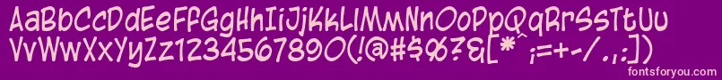 BlambotCasual Font – Pink Fonts on Purple Background