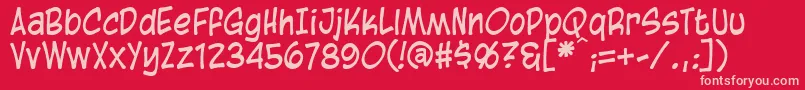 BlambotCasual Font – Pink Fonts on Red Background