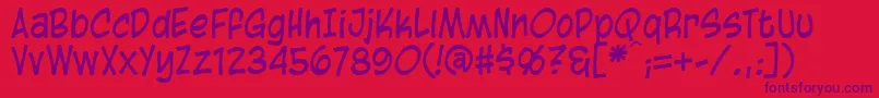 BlambotCasual Font – Purple Fonts on Red Background
