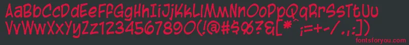 BlambotCasual Font – Red Fonts on Black Background
