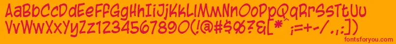 フォントBlambotCasual – オレンジの背景に赤い文字