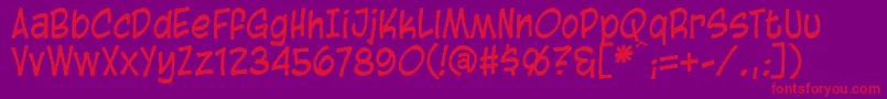 BlambotCasual Font – Red Fonts on Purple Background