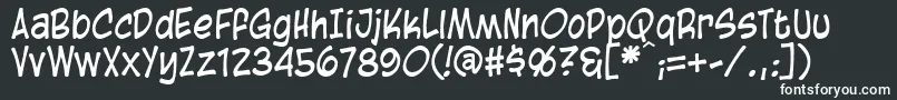 Шрифт BlambotCasual – белые шрифты на чёрном фоне