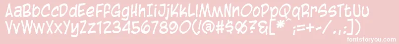 BlambotCasual-Schriftart – Weiße Schriften auf rosa Hintergrund