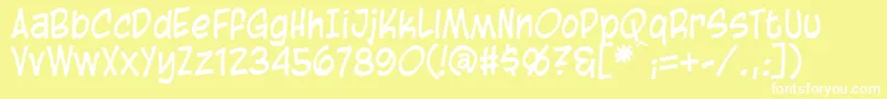 BlambotCasual-Schriftart – Weiße Schriften auf gelbem Hintergrund