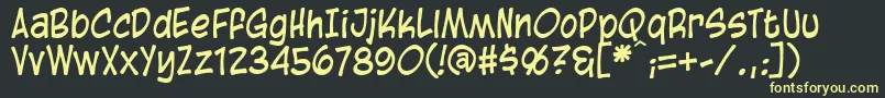 BlambotCasual Font – Yellow Fonts on Black Background