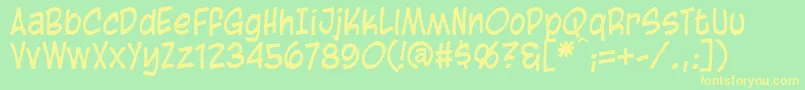 Шрифт BlambotCasual – жёлтые шрифты на зелёном фоне