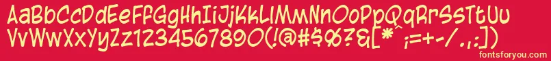 フォントBlambotCasual – 黄色の文字、赤い背景