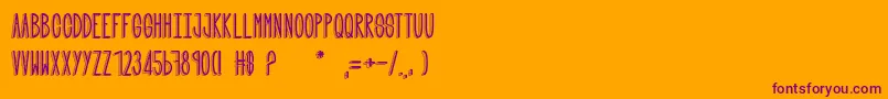 QuandTuNesPasLa-Schriftart – Violette Schriften auf orangefarbenem Hintergrund