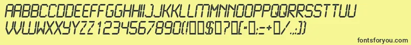 LcdNormal Font – Black Fonts on Yellow Background