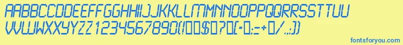 LcdNormal Font – Blue Fonts on Yellow Background