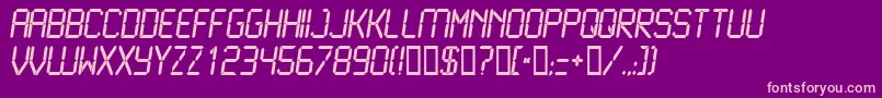 LcdNormal Font – Pink Fonts on Purple Background