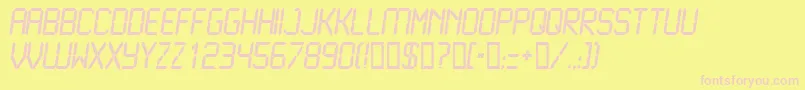 LcdNormal Font – Pink Fonts on Yellow Background