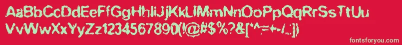 BnNofear Font – Green Fonts on Red Background