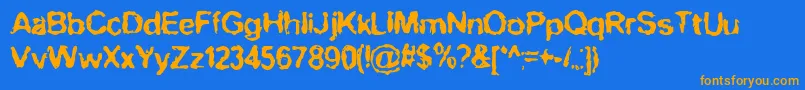 Weitere Informationen zur BnNofear-Schriftart BnNofear-Schriftart – Orangefarbene Schriften auf blauem Hintergrund