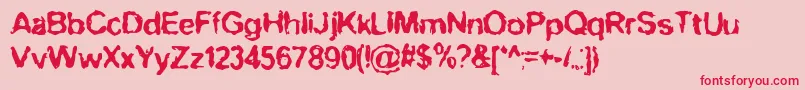 フォントBnNofear – ピンクの背景に赤い文字