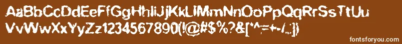 BnNofear-Schriftart – Weiße Schriften auf braunem Hintergrund