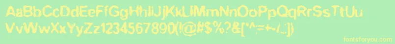 BnNofear Font – Yellow Fonts on Green Background