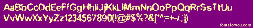 BnNofear Font – Yellow Fonts on Purple Background