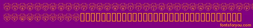 KrAngelBear-Schriftart – Orangefarbene Schriften auf violettem Hintergrund
