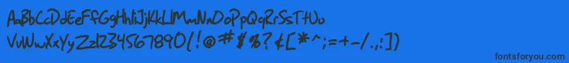 SfGrungeSansBold Font – Black Fonts on Blue Background