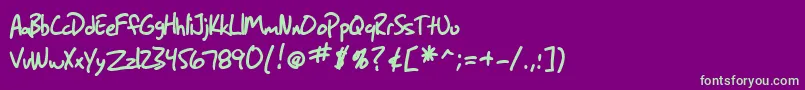 SfGrungeSansBold Font – Green Fonts on Purple Background