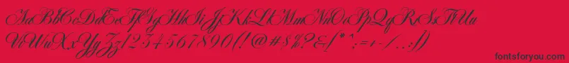 AntonellaScript-Schriftart – Schwarze Schriften auf rotem Hintergrund