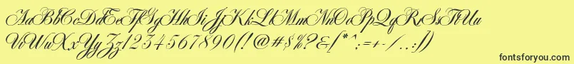 AntonellaScript Font – Black Fonts on Yellow Background